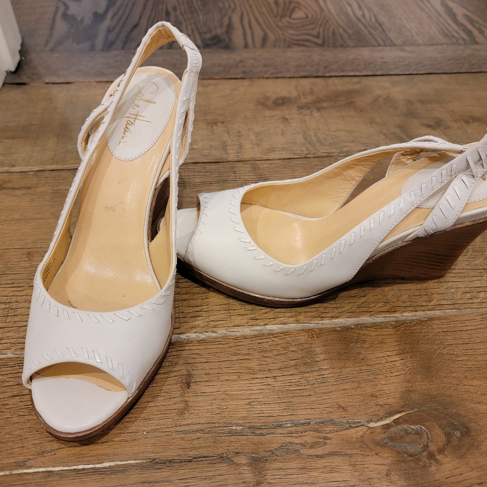 Cole Haan Wedges White Ivory 9.5